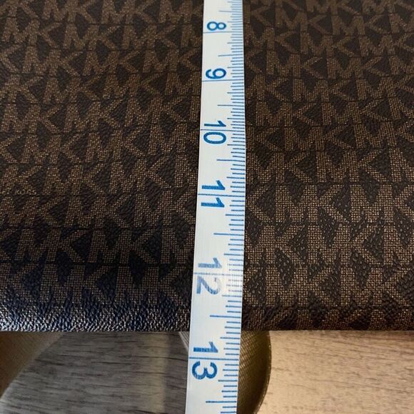 NWT Michael Kors Womens Large Brown Jet Set Monogram Travel Tote Purse Handbag - Picture 8 of 8